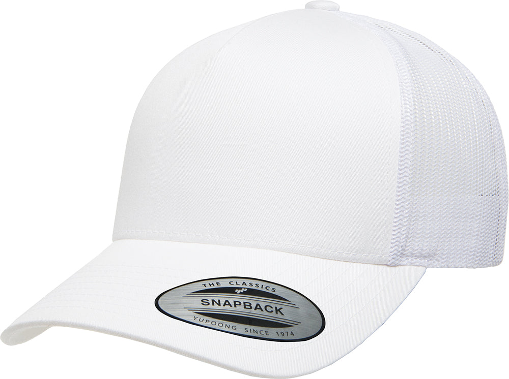Flexfit 5-Panel Retro Trucker – Hvit