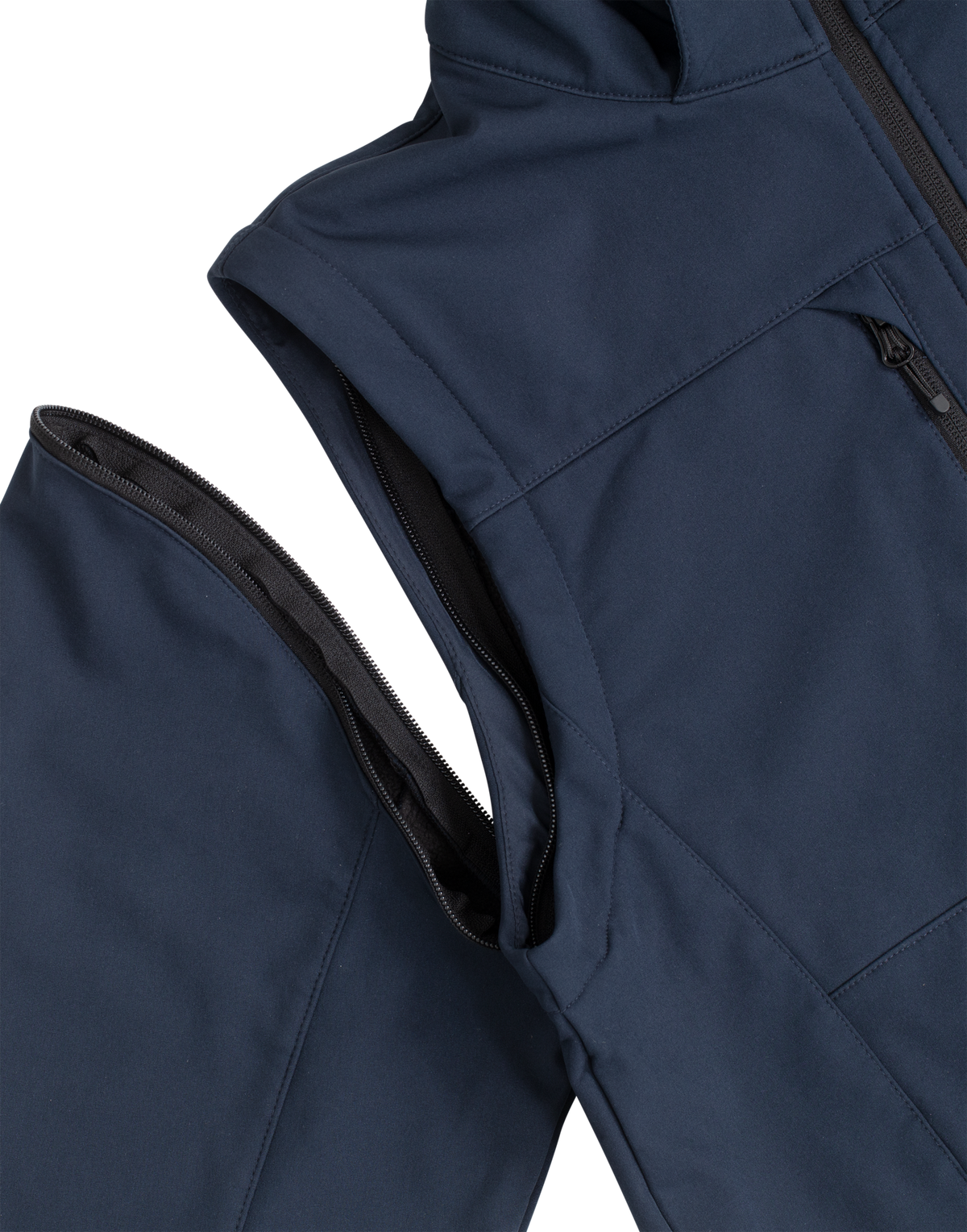 Clique Classic Softshell 2 in 1 – Mørk marineblå – detalj