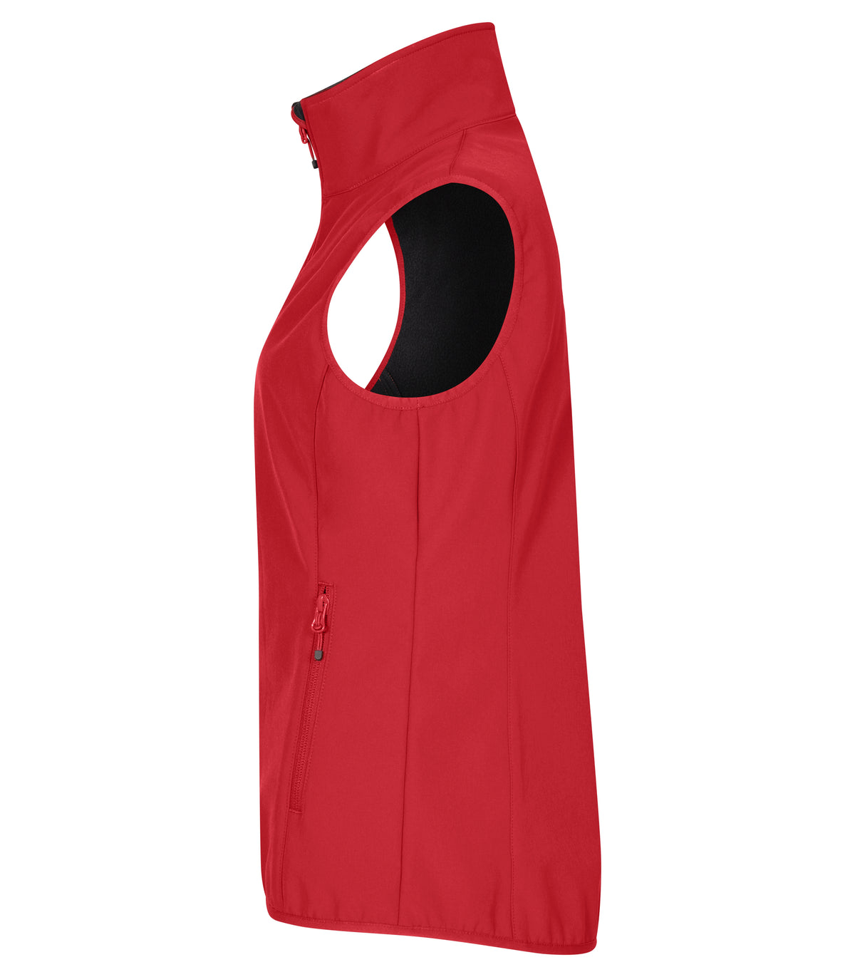 Clique Classic Softshell Vest – dame – Rød – venstre side