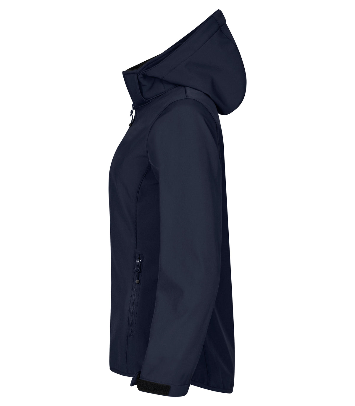 Clique Classic Softshell Hoody – dame – Mørk marineblå – venstre side