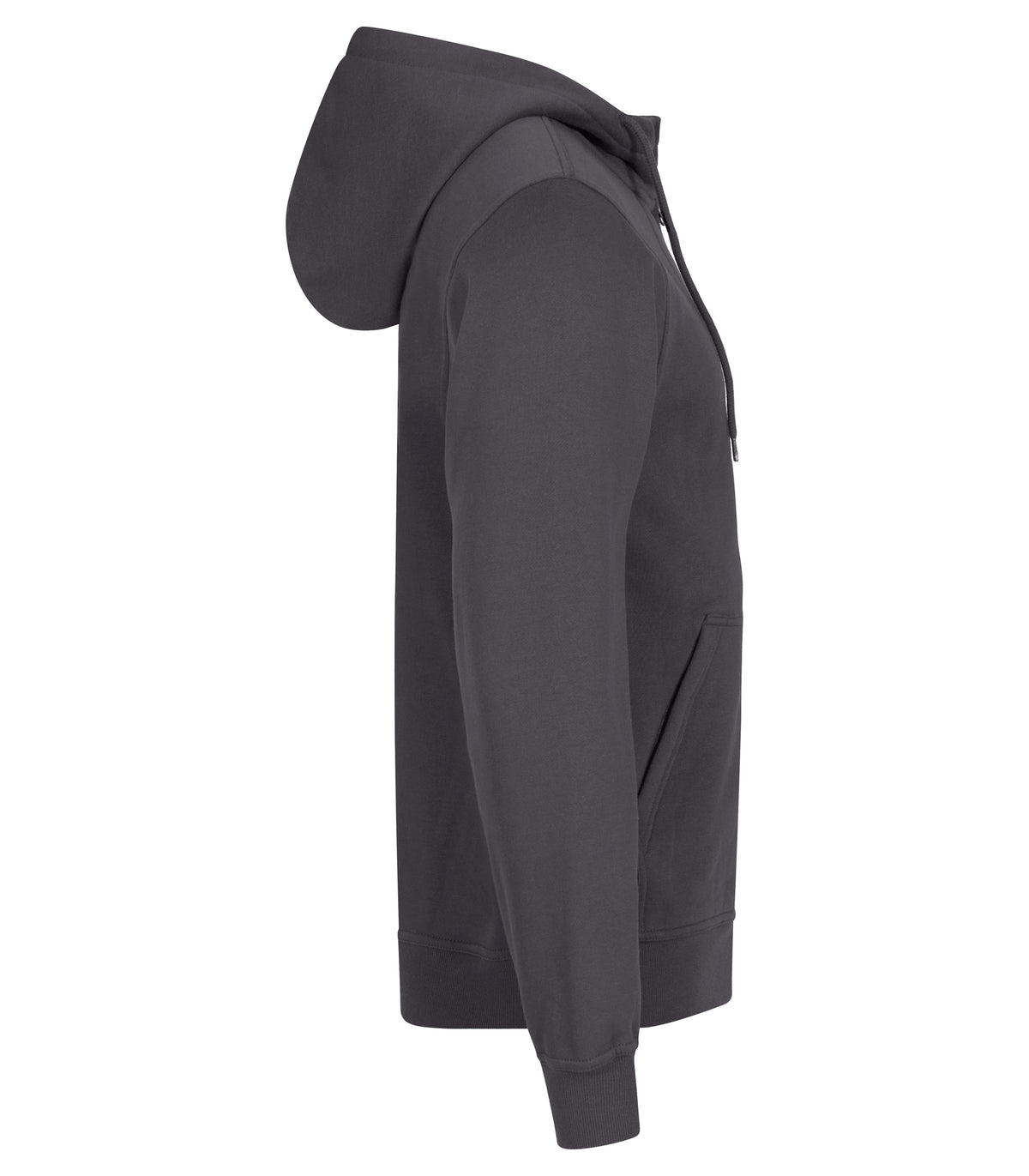 Clique Miami Hoody Full Zip – Metallgrå – høyre side