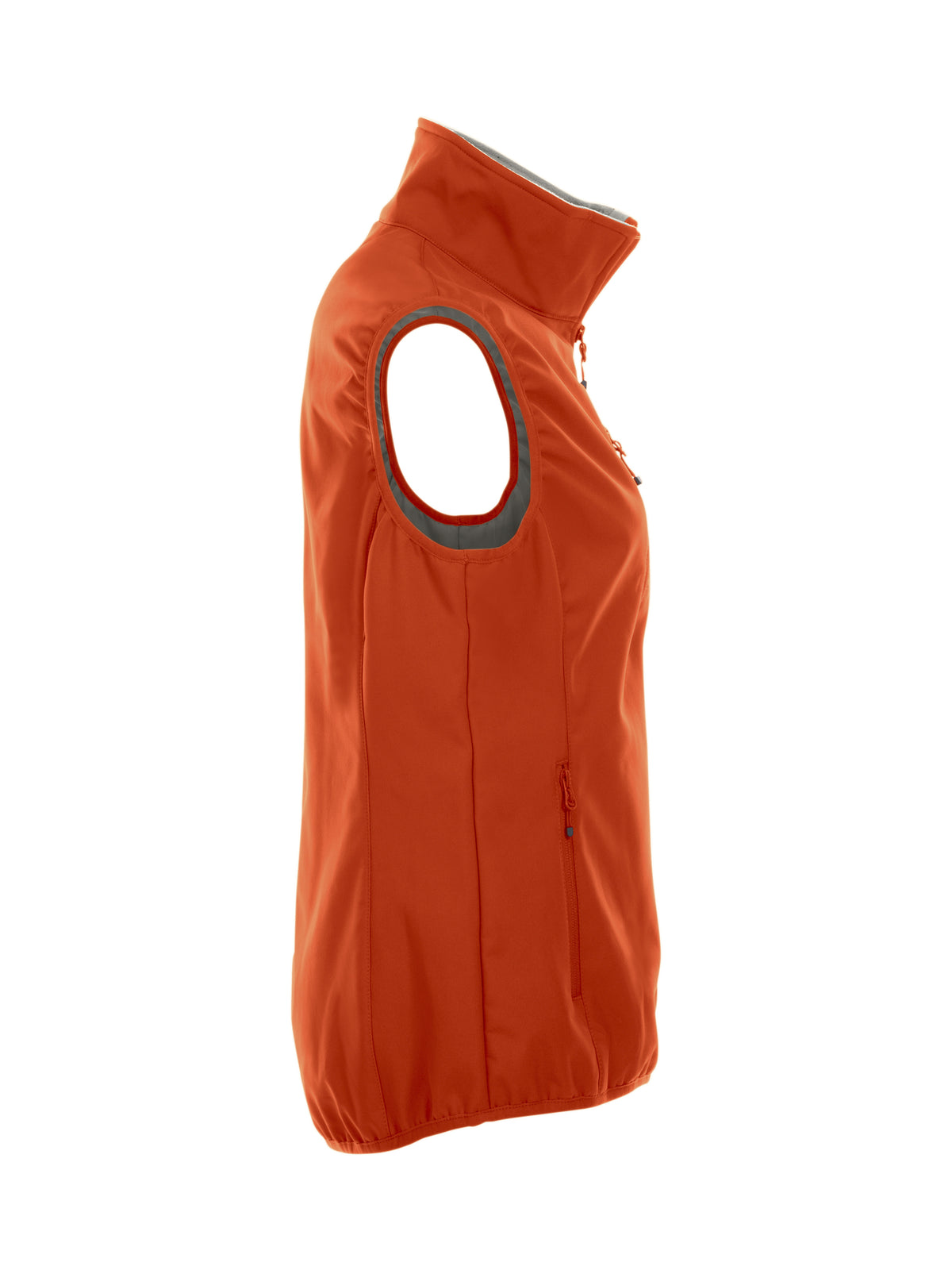 Clique Basic Softshell Vest – dame – Blodoransje – venstre side