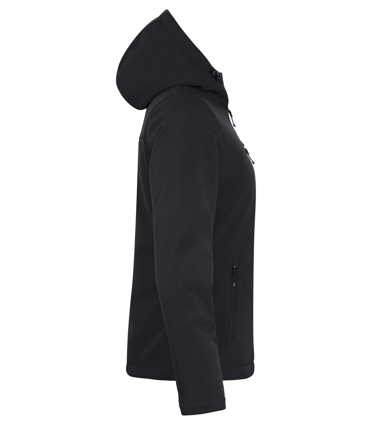 Clique Padded Hoody Softshell – dame – Svart – høyre side