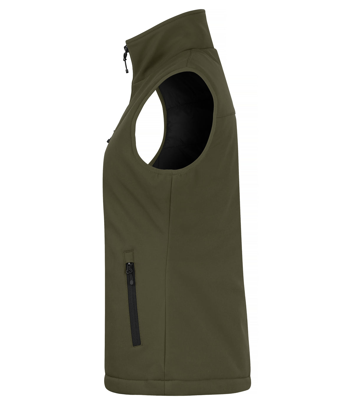 Clique Padded Softshell Vest – dame – Tåkegrønn – venstre side