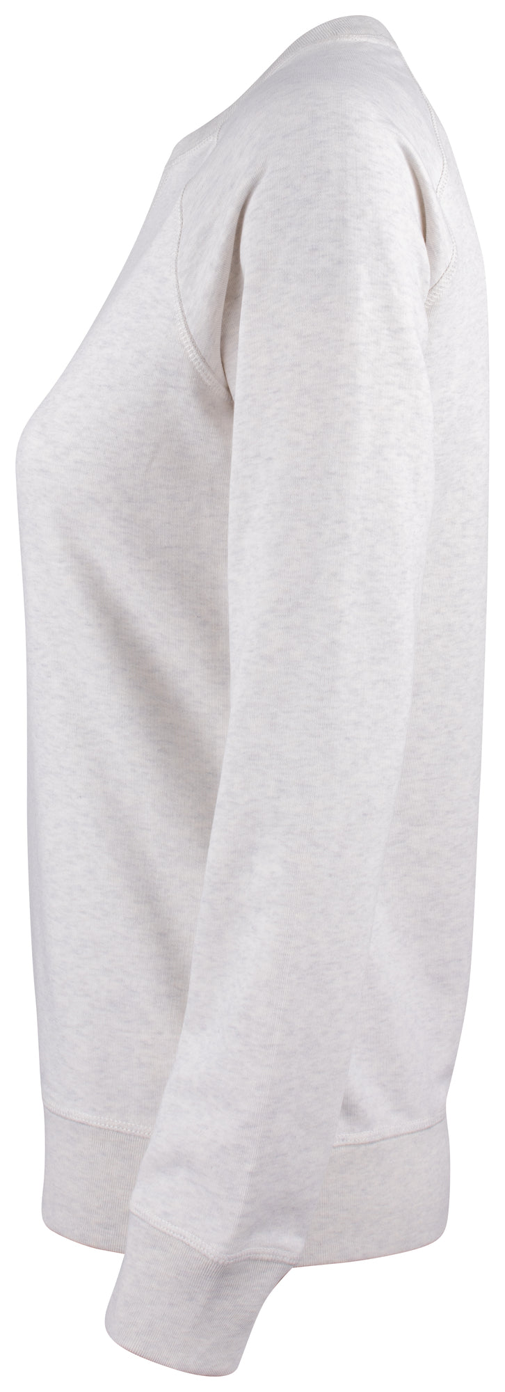 Clique Premium OC Roundneck – dame – Naturmelert – venstre side