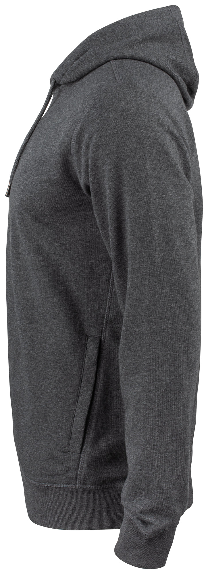 Clique Premium OC Hoody – Antrasittmelert – venstre side