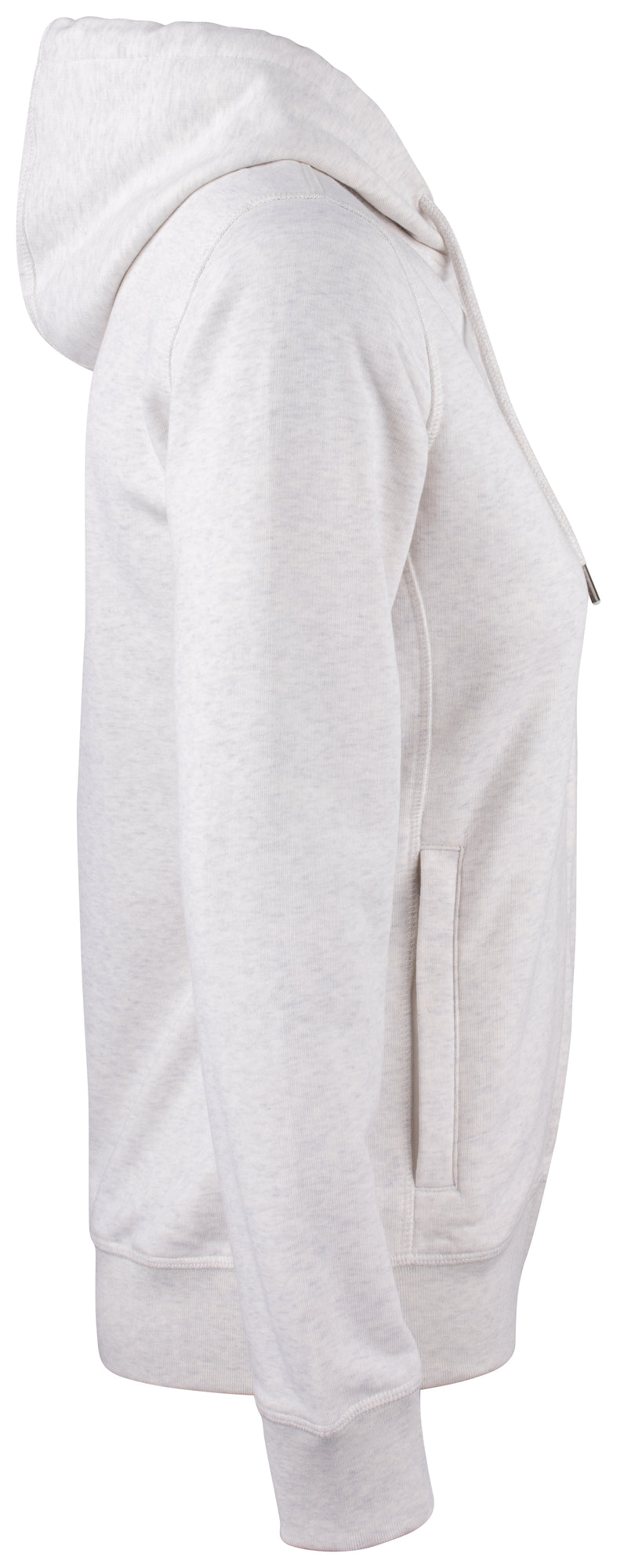 Clique Premium OC Hoody Full Zip – dame – Naturmelert – høyre side