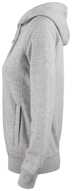Clique Premium OC Hoody Full Zip – dame – Gråmelert – venstre side