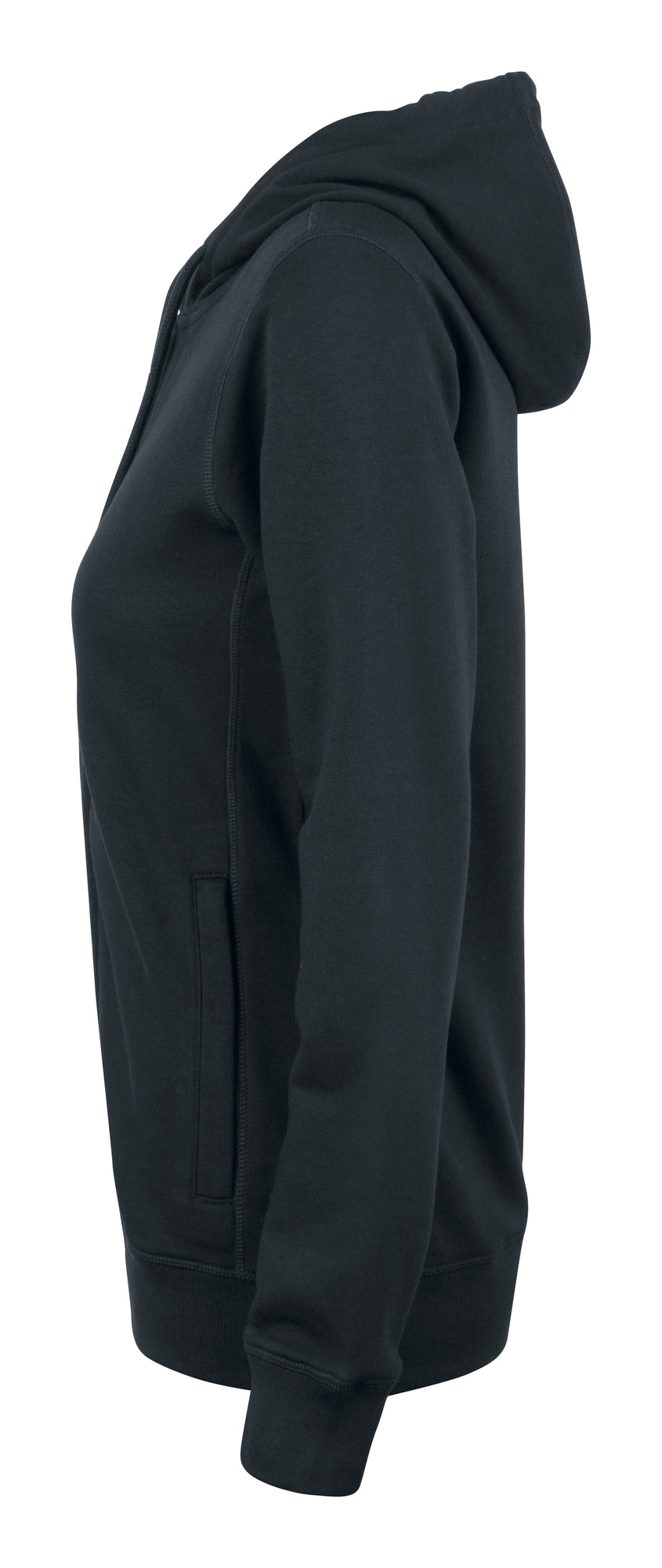 Clique Premium OC Hoody Full Zip – dame – Svart – venstre side