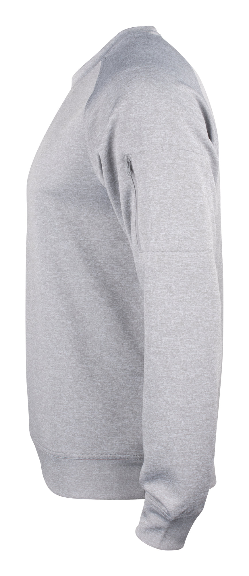 Clique Basic Active Roundneck – Gråmelert – venstre side