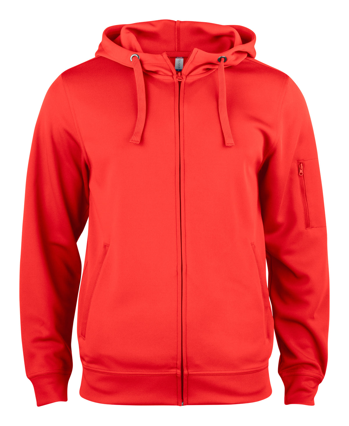 Clique Basic Active Hoody Full Zip – Rød – forside