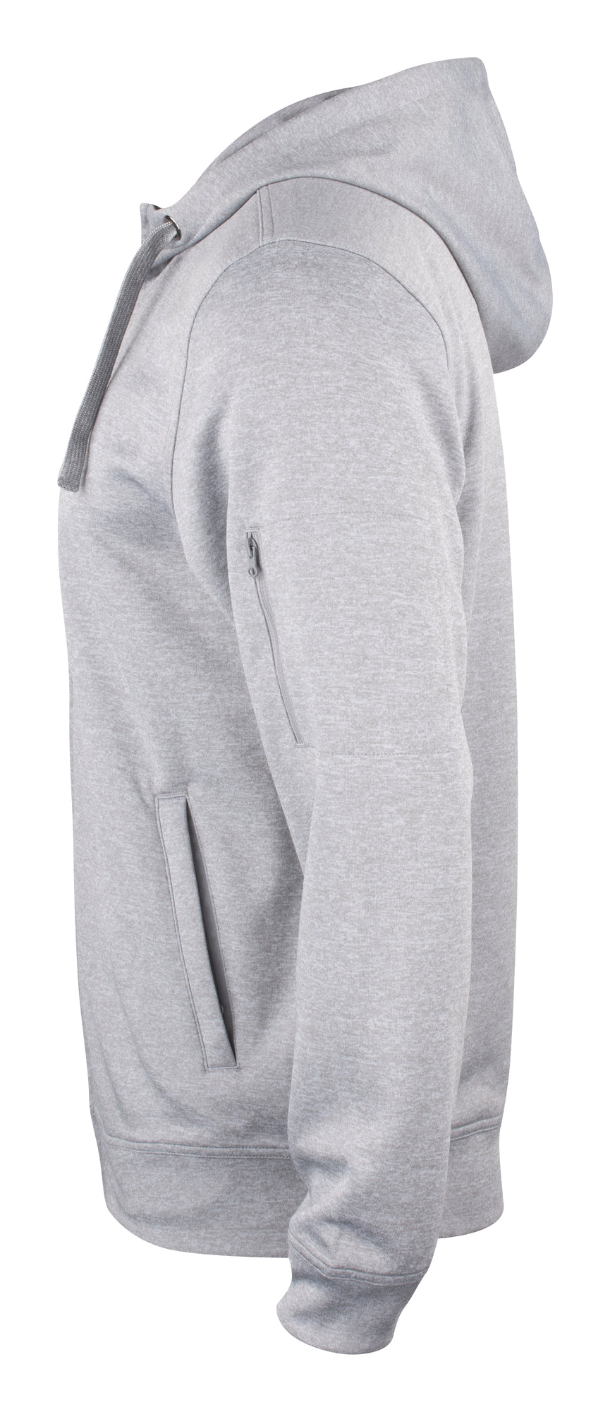 Clique Basic Active Hoody Full Zip – Gråmelert – venstre side