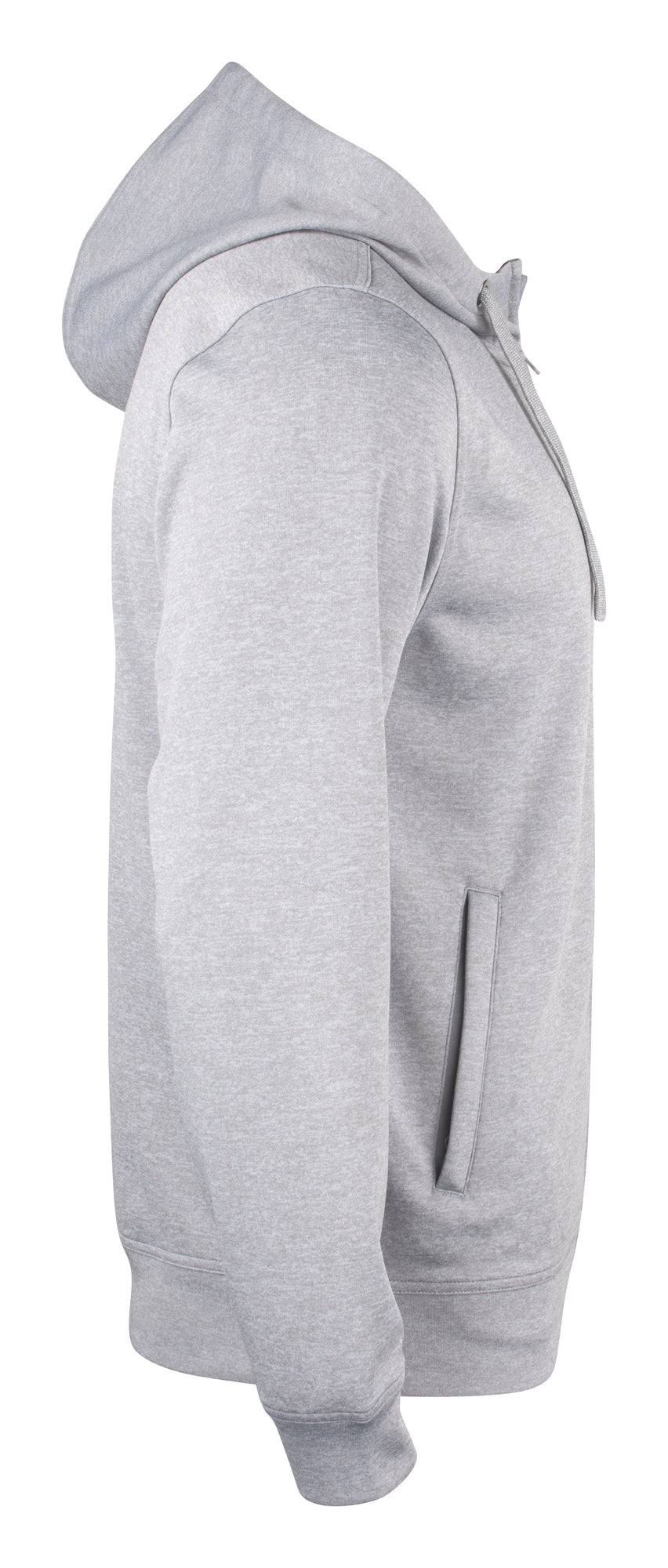Clique Basic Active Hoody Full Zip – Gråmelert – høyre side