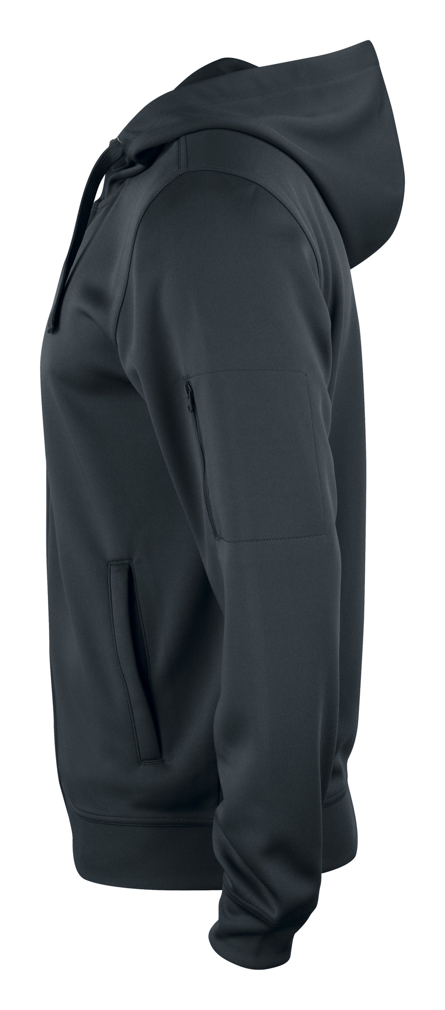 Clique Basic Active Hoody Full Zip – Svart – venstre side