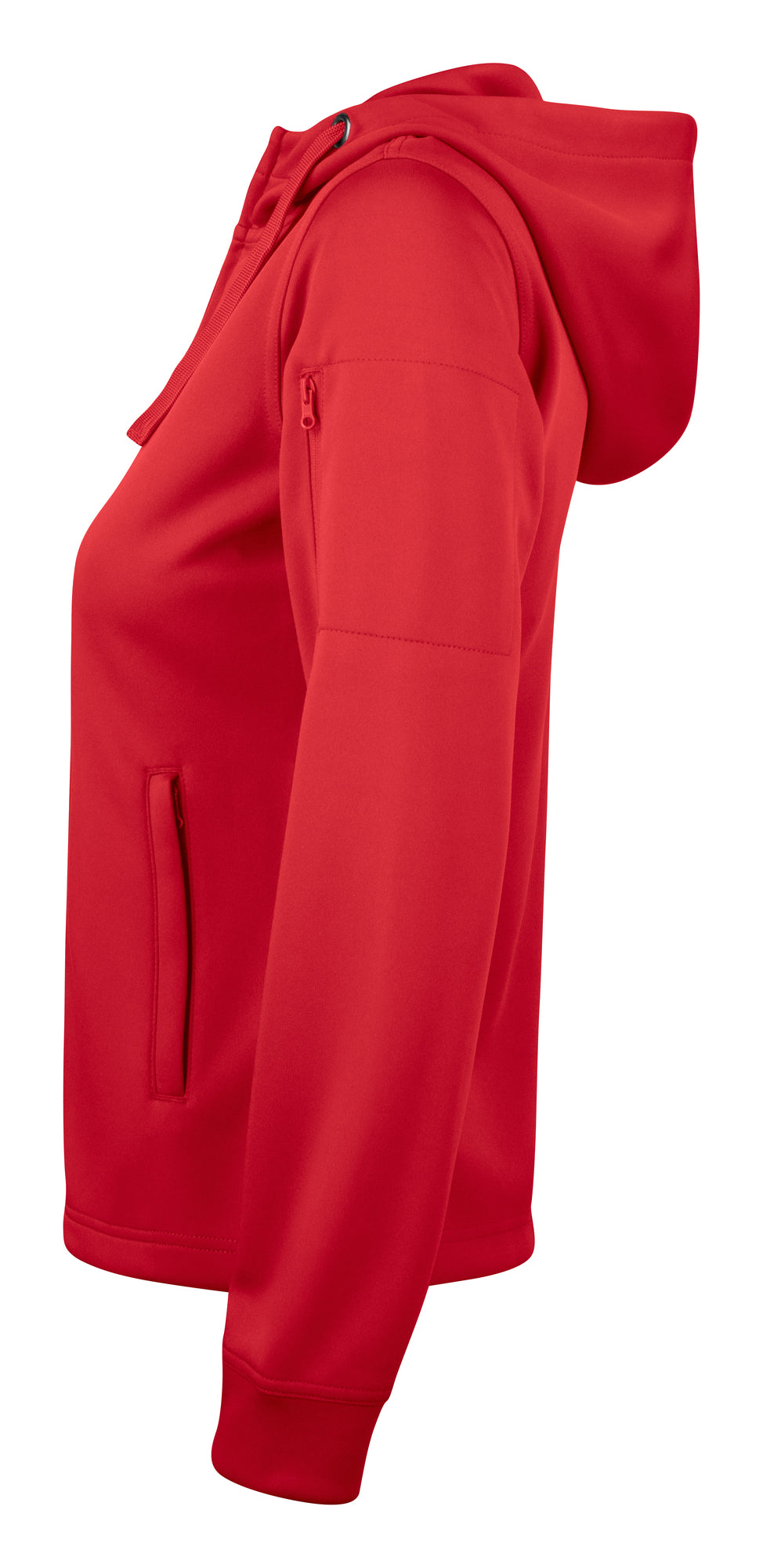 Clique Basic Active Hoody Full Zip – dame – Rød – venstre side