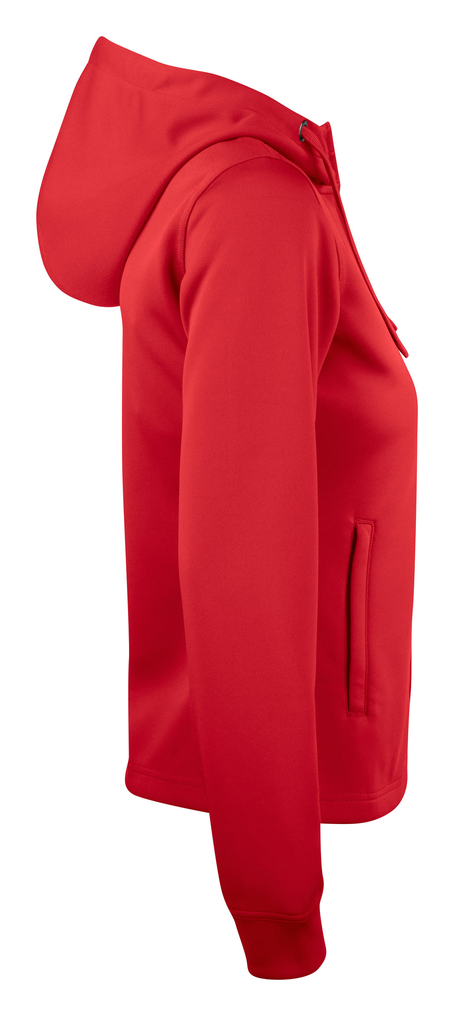 Clique Basic Active Hoody Full Zip – dame – Rød – høyre side