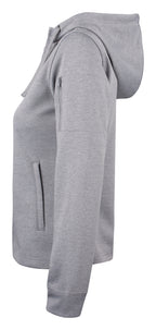 Clique Basic Active Hoody Full Zip – dame – Gråmelert – venstre side