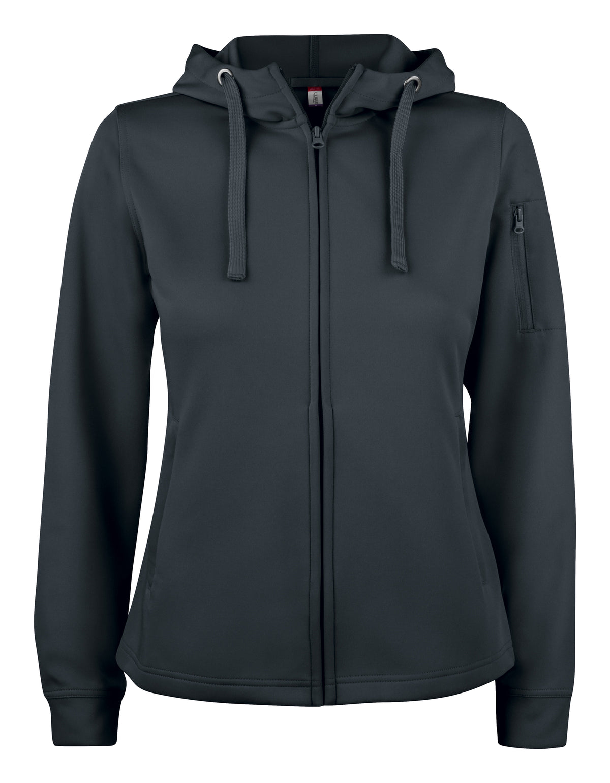 Clique Basic Active Hoody Full Zip – dame – Svart – forside