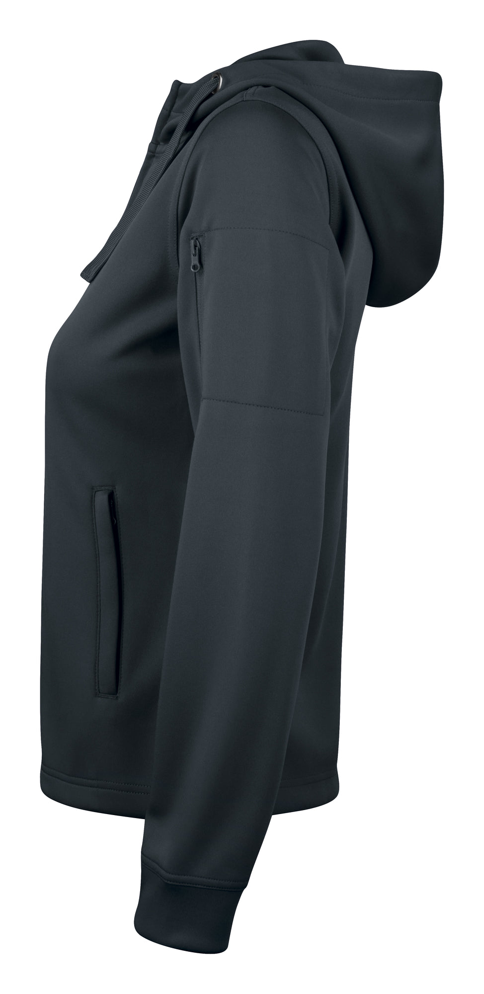 Clique Basic Active Hoody Full Zip – dame – Svart – venstre side