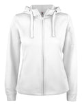 Clique Basic Active Hoody Full Zip – dame – Hvit – forside