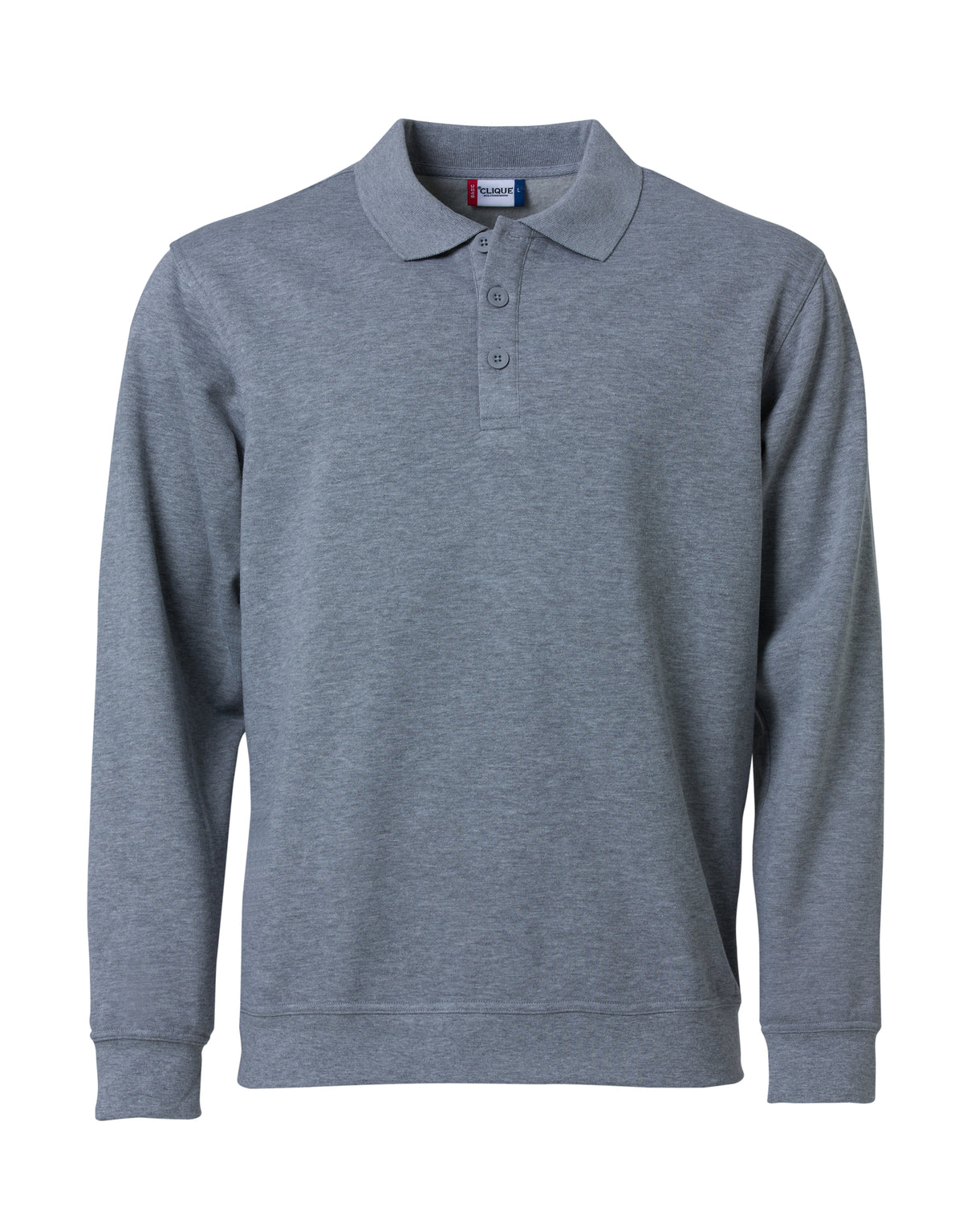 Clique Basic Polo Sweater – Gråmelert – forside