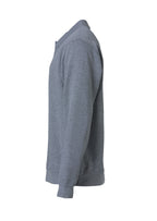 Clique Basic Polo Sweater – Gråmelert – venstre side