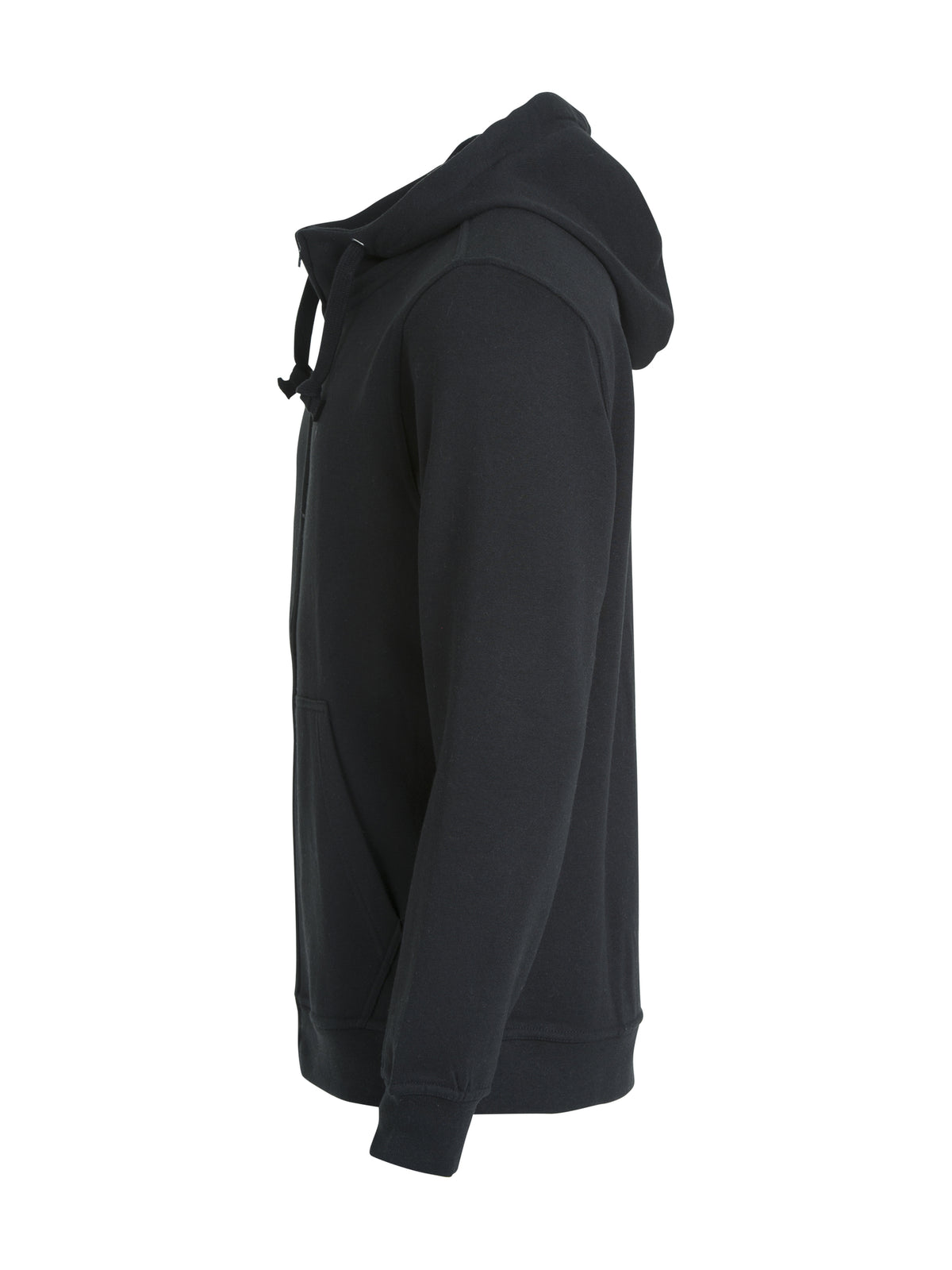 Clique Basic Hoody Full Zip – Svart – venstre side