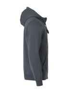 Clique Basic Hoody Full Zip – Antrasittmelert – høyre side