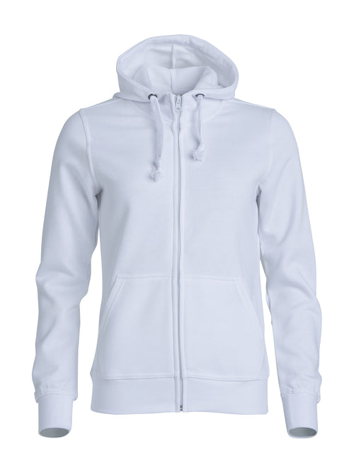Clique Basic Hoody Full Zip – dame – Hvit – forside