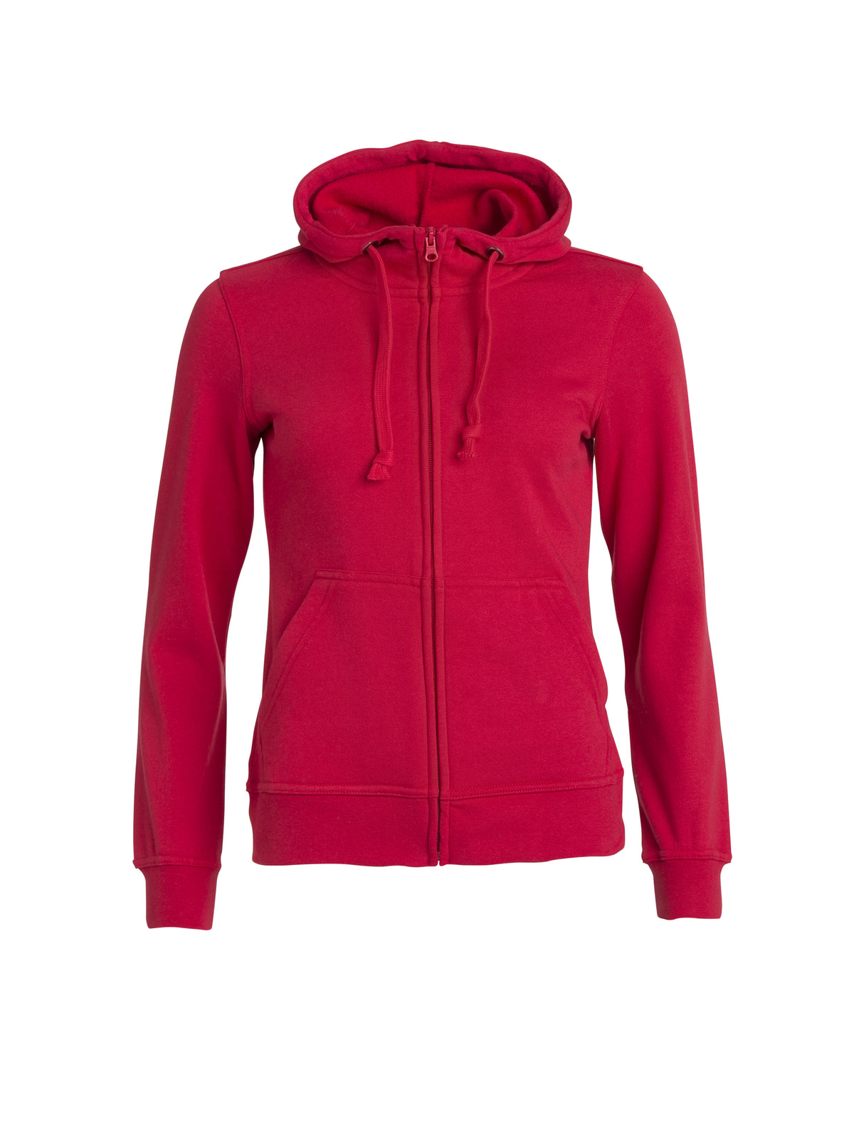 Clique Basic Hoody Full Zip – dame – Rød – forside
