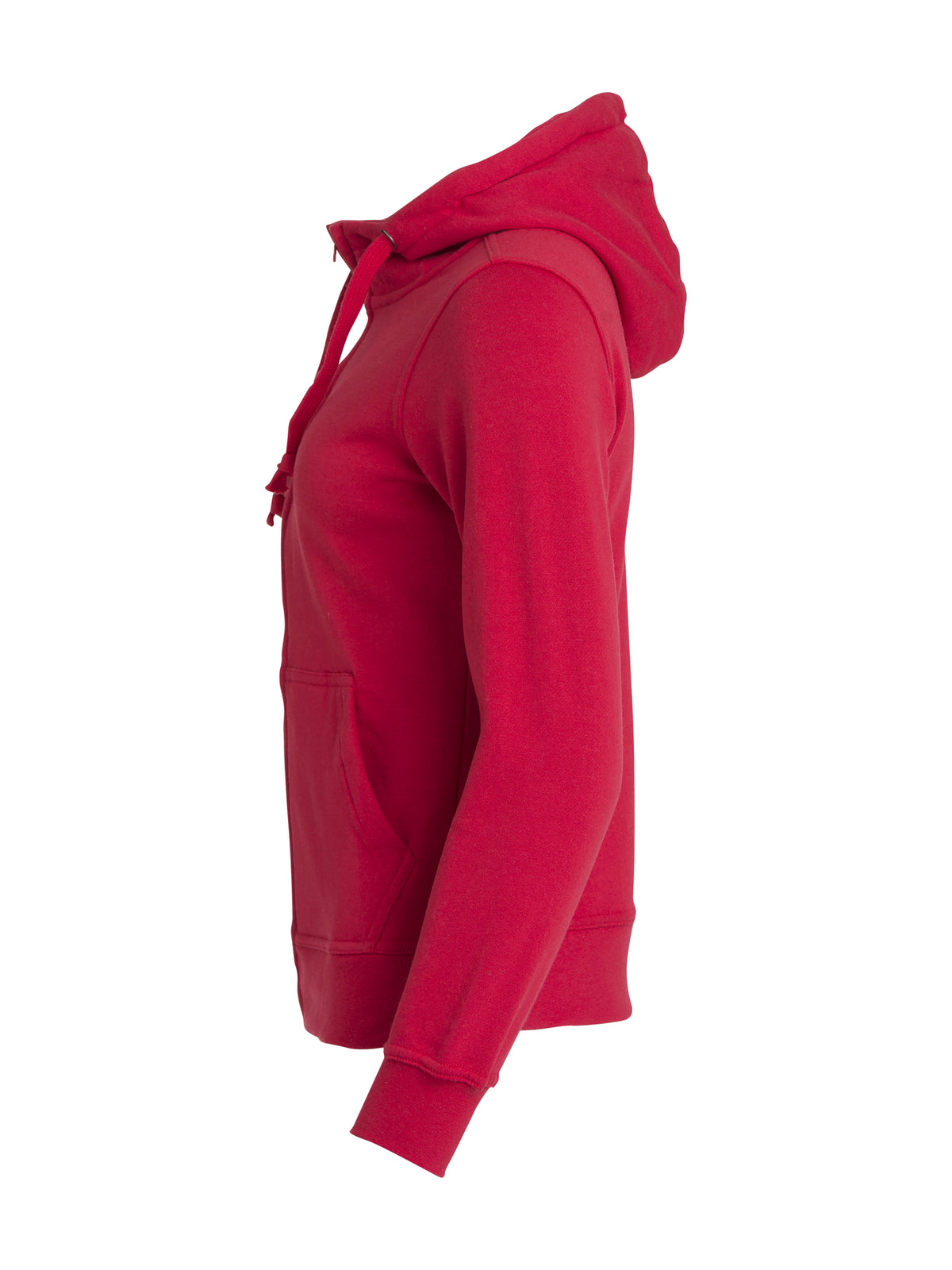 Clique Basic Hoody Full Zip – dame – Rød – venstre side