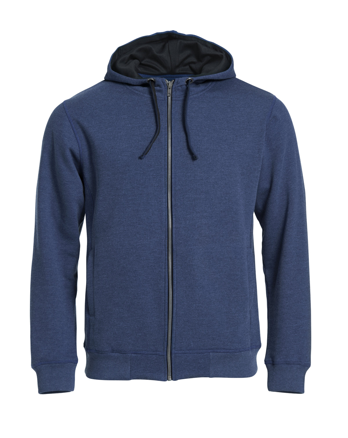 Clique Classic Hoody Full Zip – Blåmelert – forside