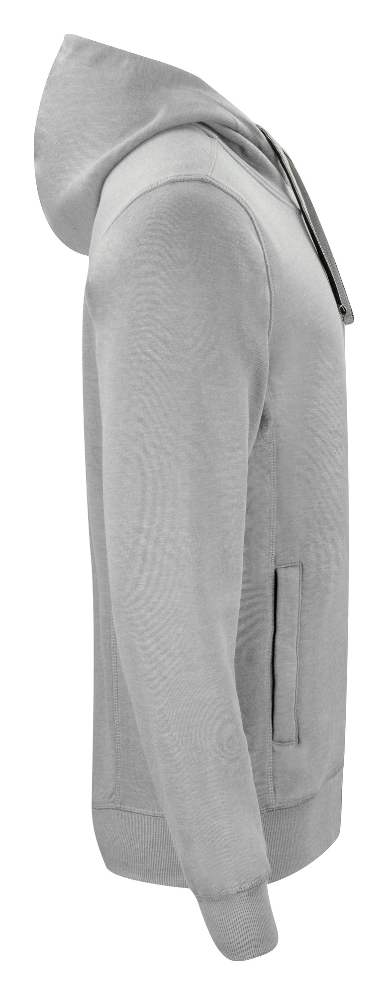 Clique Classic Hoody Full Zip – Gråmelert – høyre side