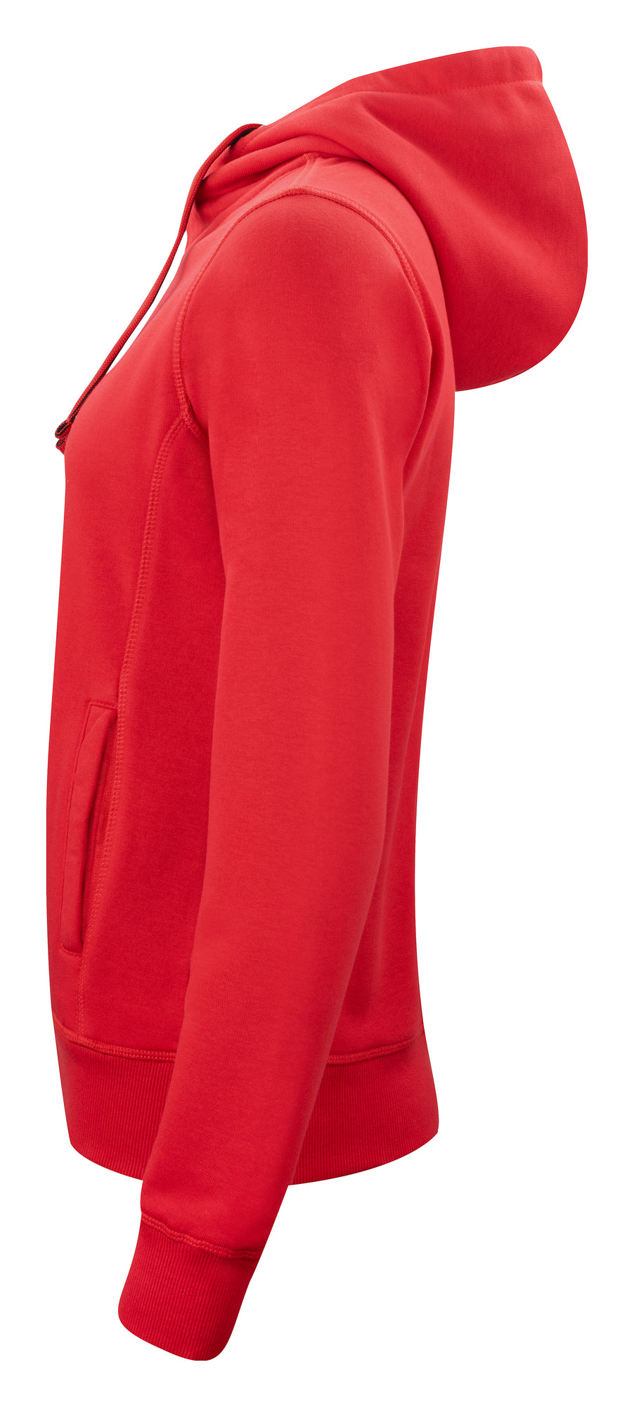 Clique Classic Hoody Full Zip – dame – Rød – venstre side