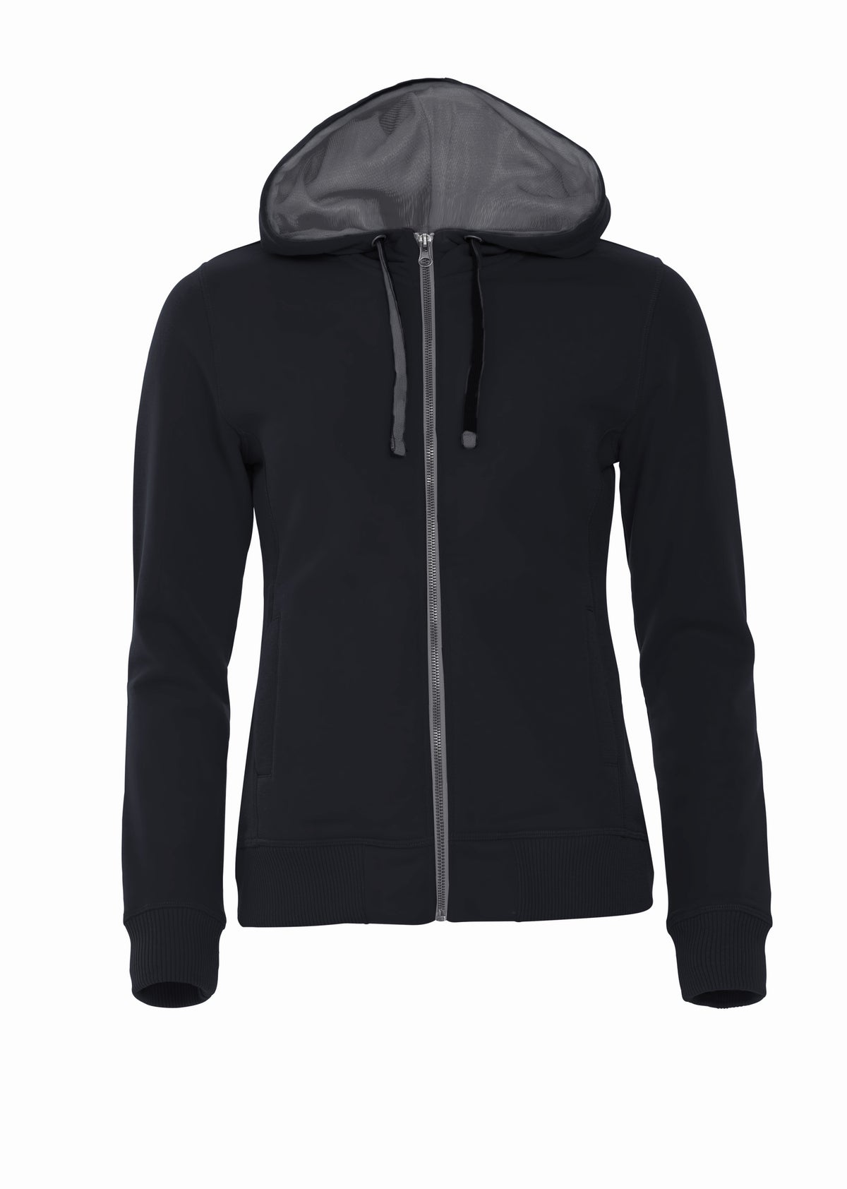 Clique Classic Hoody Full Zip – dame – Svart – forside