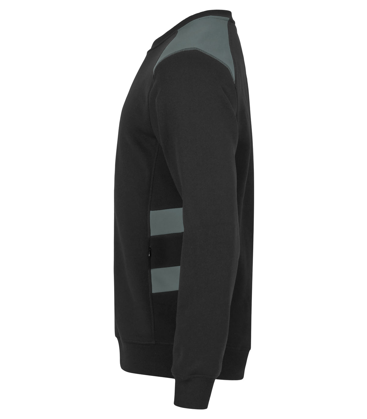 Clique Ambition Roundneck – Svart / Pistol – venstre side