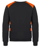 Clique Ambition Roundneck – Svart / Signaloransje – bakside