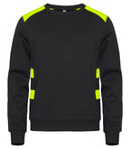 Clique Ambition Roundneck – Svart / Signalgul – forside