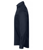 Clique Stretch Shirt L/S – Mørk marineblå – venstre side