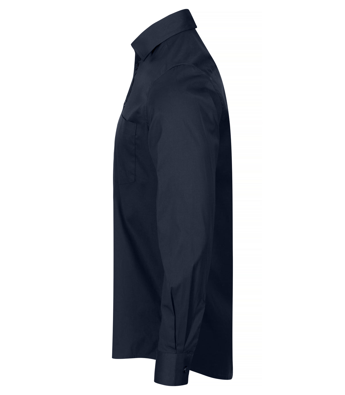 Clique Stretch Shirt L/S – Mørk marineblå – venstre side