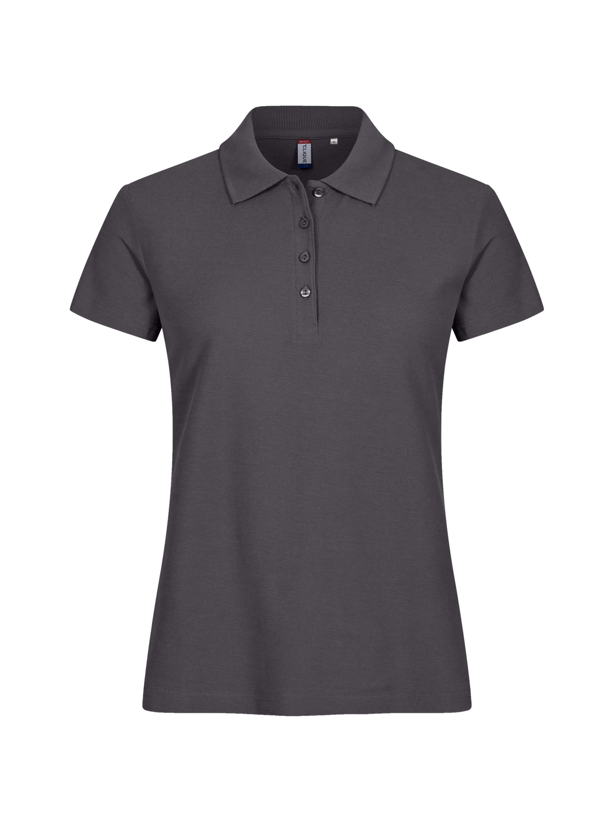 Clique Basic Polo – dame – Metallgrå – forside