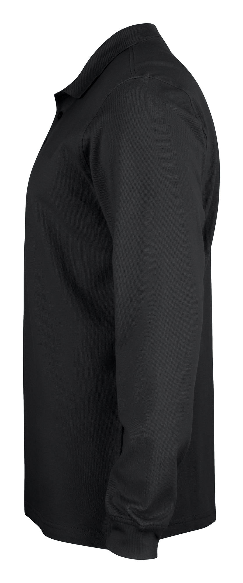 Clique Basic Polo L/S – junior – Svart – venstre side