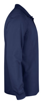 Clique Basic Polo L/S – junior – Marineblå – høyre side