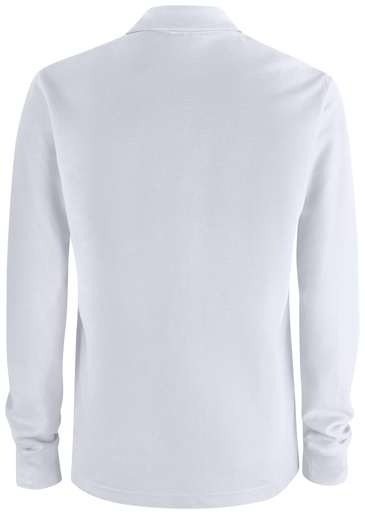 Clique Basic Polo Pocket L/S – Hvit – bakside