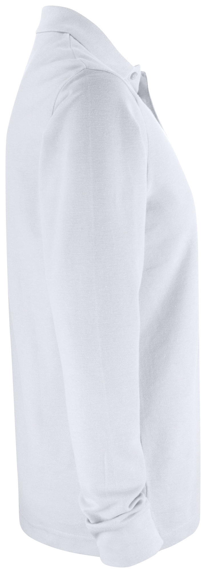 Clique Basic Polo Pocket L/S – Hvit – høyre side