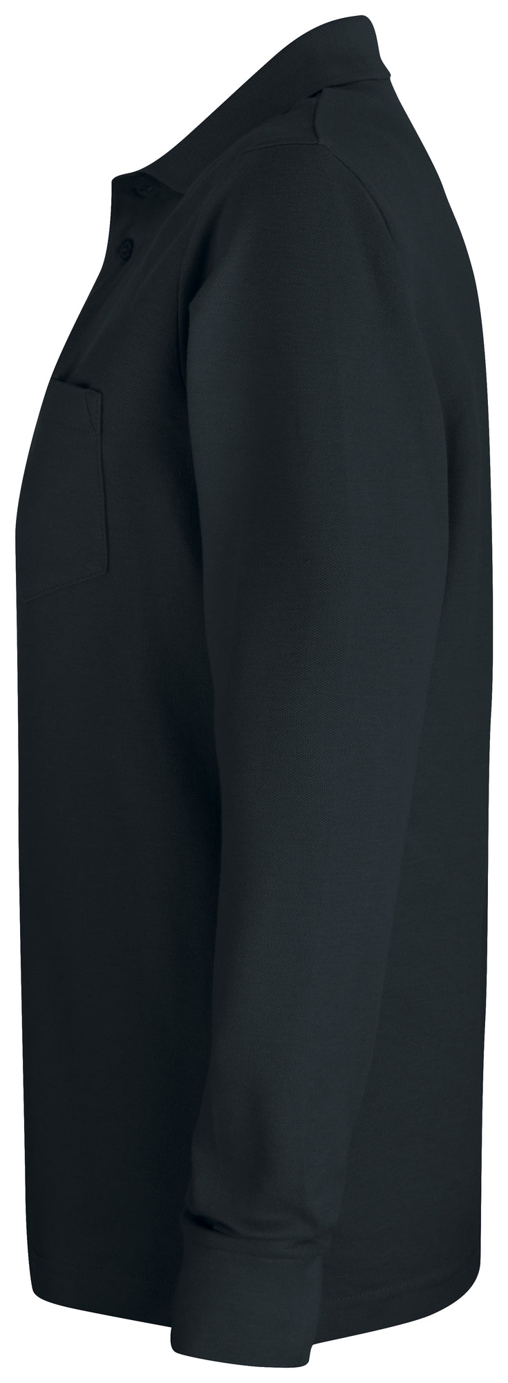 Clique Basic Polo Pocket L/S – Svart – venstre side