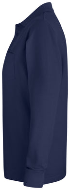 Clique Basic Polo Pocket L/S – Mørk marineblå – venstre side