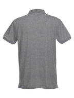 Clique Stretch Premium Polo – Gråmelert – bakside