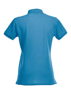 Clique Stretch Premium Polo – dame – Turkis – bakside