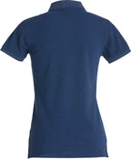 Clique Stretch Premium Polo – dame – Blåmelert – bakside